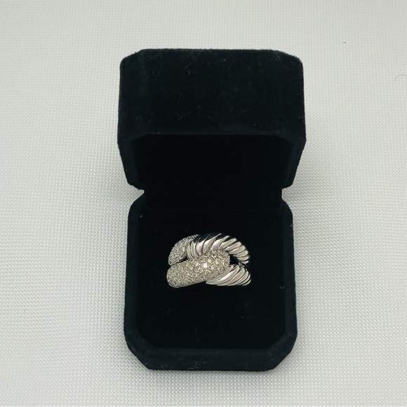 DAVID YURMAN DIAMOND STERLING SILVER INFINITY LOVE KNOT RING Sz 7 - Picture 7 of 8